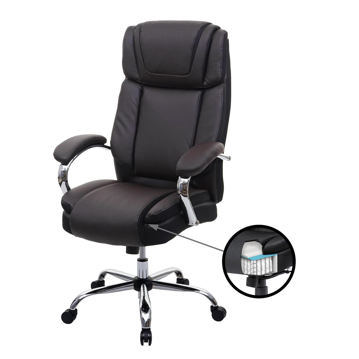 XXL BÜROSTUHL Braun - Braun, Textil (76/130/74cm) - MCW