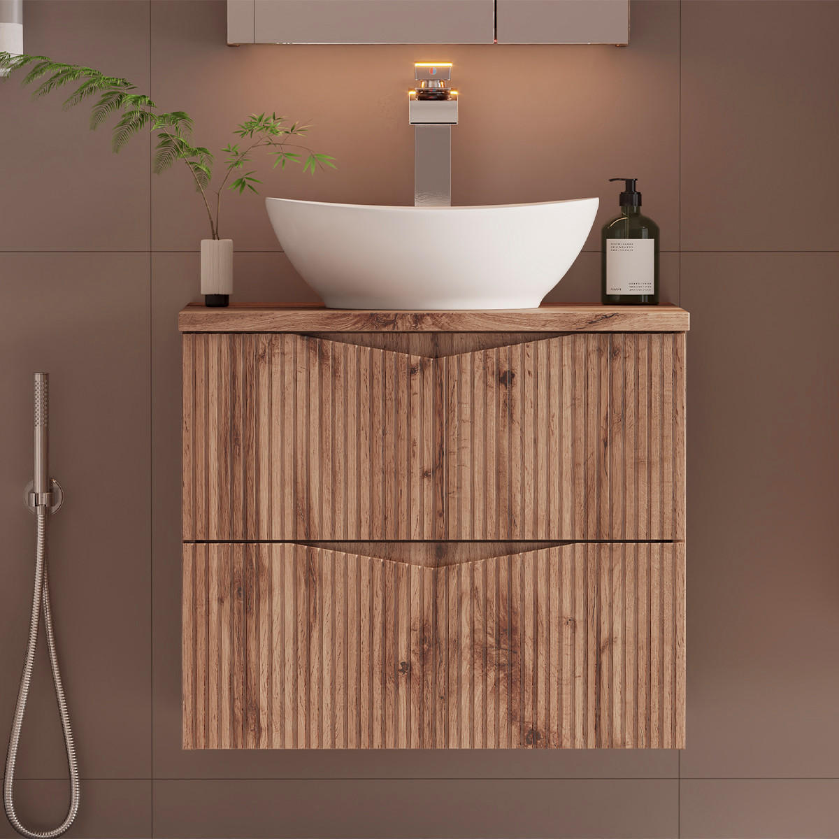 WASCHTISCHUNTERSCHRANK 60cm Tao Holz - Braun, Holzwerkstoff (60/50/46.5cm) - Petits-meubles