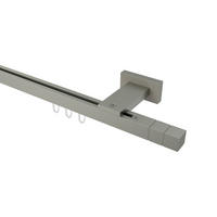 GARDINENSTANGE INNENLAUF Quadline Cubes 120 cm, 1-läufig, 20x20 mm Satin-Silber - Silberfarben, Metall (120cm) - INTERDECO