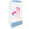 KINDERKLEIDERSCHRANK Einhorn - Blau, Holzwerkstoff (90/175/52cm) - RAUMHIRSCH FURNITURE