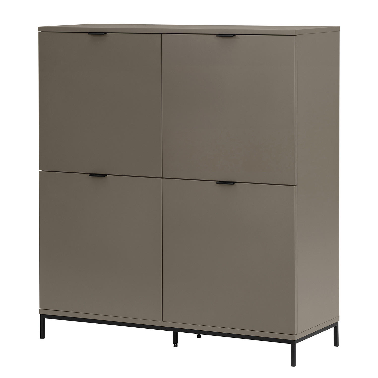 HIGHBOARD - Eisen / MDF - Taupe, Holzwerkstoff/Metall (110/124/40cm) - home24