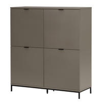HIGHBOARD - Eisen / MDF - Taupe, Holzwerkstoff/Metall (110/124/40cm) - home24