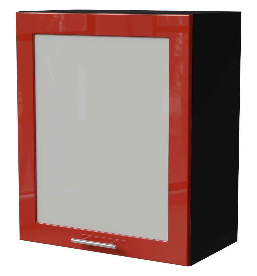 Feldmann-Wohnen Küchenhängeschrank Rot, Schwarz 60x72x32.5 cm