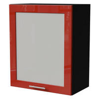 KÜCHENHÄNGESCHRANK Brerra W2S/60 Schwarz / RAL 3002 karminrot Hochglanz 60 / 32,5 / 72cm - Rot/Schwarz, Holz/Holzwerkstoff (60/72/32.5cm) - Feldmann-Wohnen