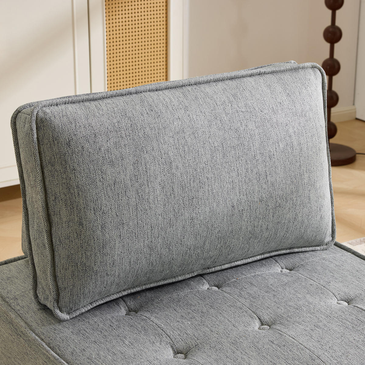 SOFA Leinen Hellgrau modular - Hellgrau, Holzwerkstoff/Textil (81/81/81cm) - WISHDOR