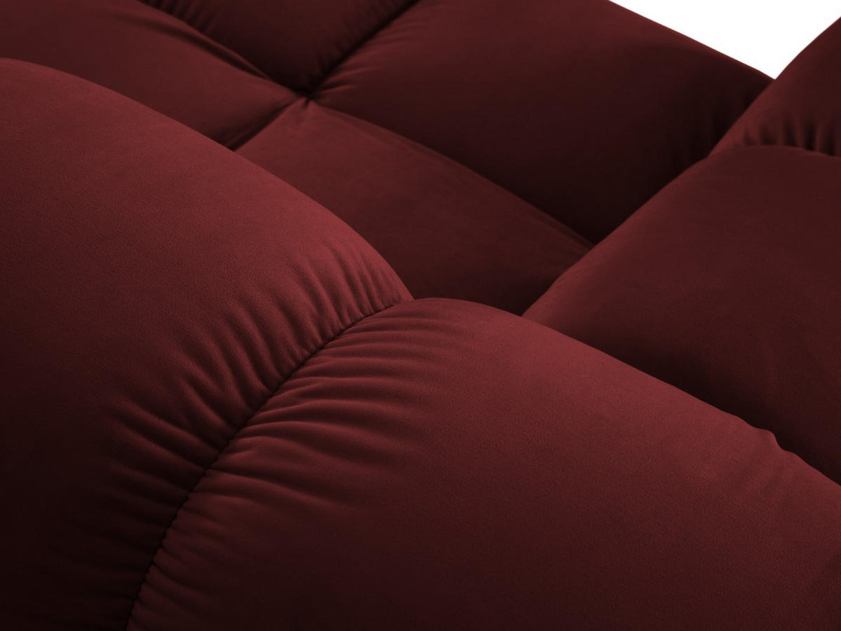 MODULARES-ECKSOFA links Bellis aus Samt dunkelrot 4 Sitzplätze - Dunkelrot, Textil (122/285cm) - Micadoni