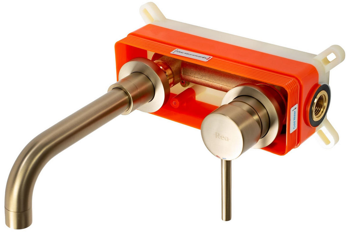UNTERPUTZ ARMATUR LUNGO LONG GOLD BRUSH IBOX 20/20/11 cm - Goldfarben, Metall (20/11/20cm) - REA