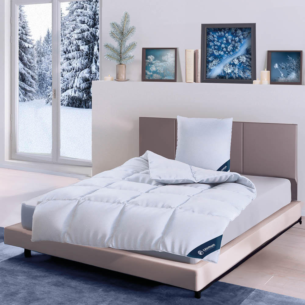DAUNENDECKE 200x200 Warm, FIRST CLASS Winterdecke 100% Gänsedaune - Weiß, Textil (200/200cm) - casimum