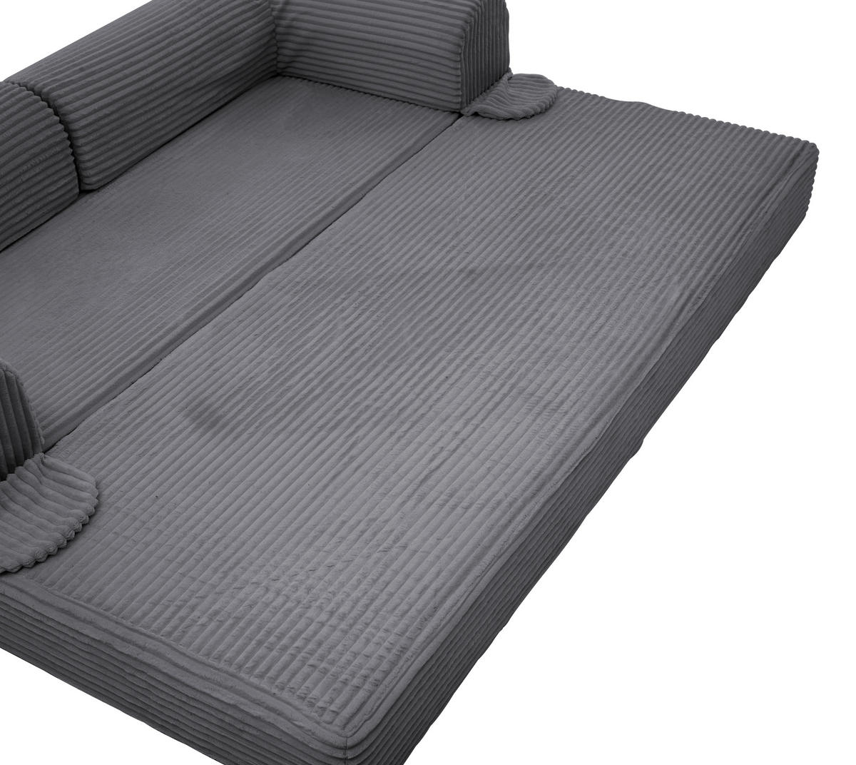 SCHLAFSOFA Cordstoff, 2-in-1 Klappsofa, 2-Sitzer, Sofabett 190×156 cm, Grau - Grau, Textil (190/65/78cm) - LVHOM