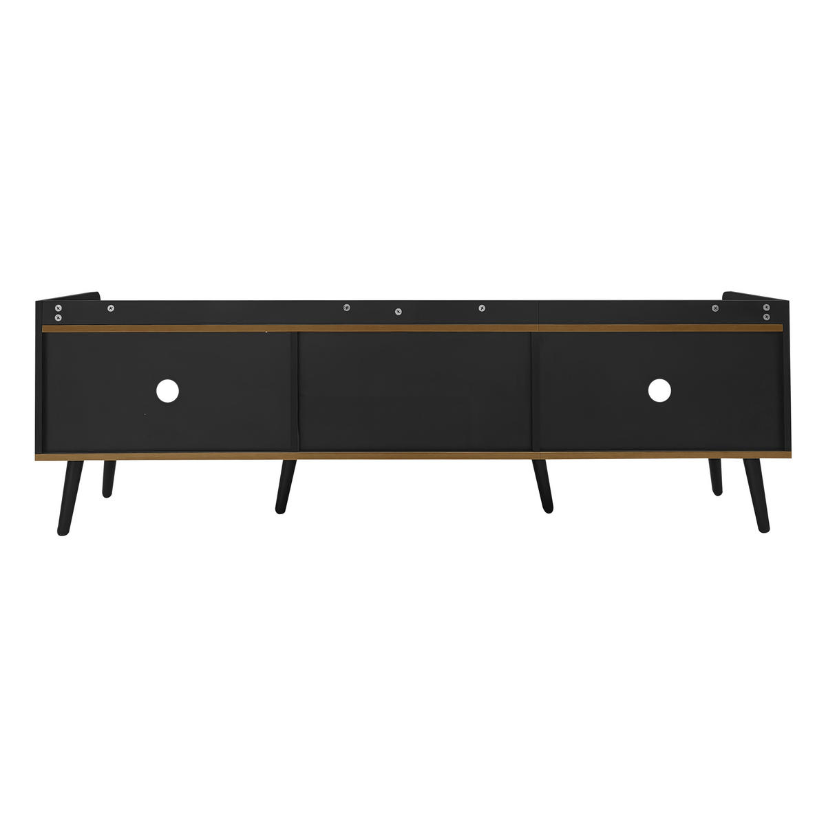 TV-LOWBOARD Schwarz-Natur 160/39/49.5 cm - Schwarz, Holzwerkstoff (160/49.5/39cm) - PANGIVO
