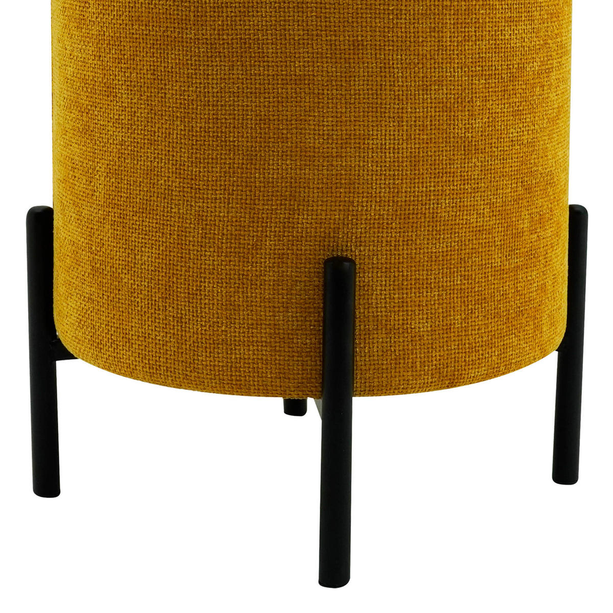 POUF Senfgelb 38/38/43,5 cm - Gelb, Textil (38/43.5/38cm) - Mobili Rebecca
