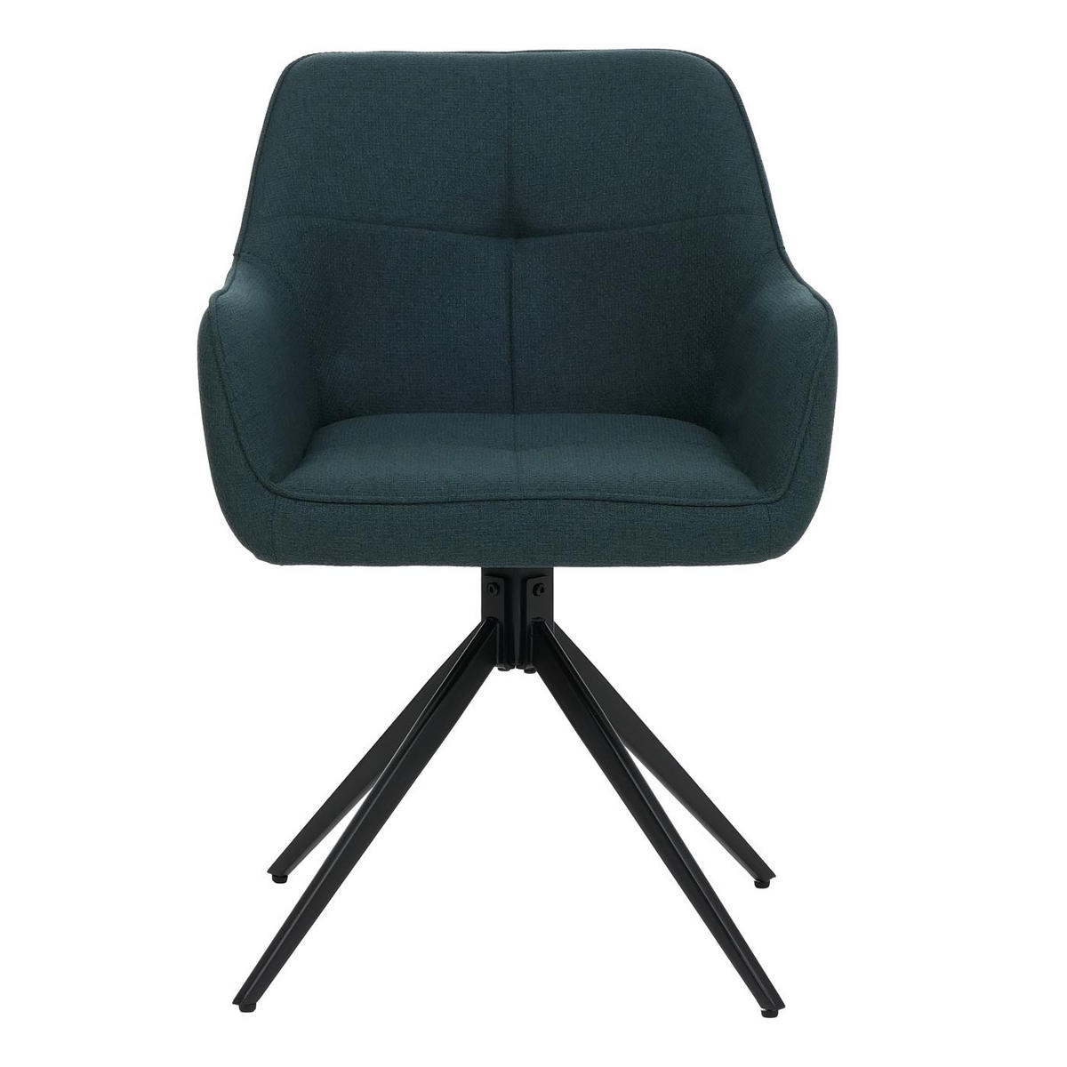 2ER-SET Esszimmerstuhl | HxBxT 80x53x59cm | Sitzhöhe 41cm | Stoff/Textil (270g/m²) | Petrol-Grün | Küchenstuhl Armlehne - Grün, Textil (53/80/59cm) - CHEFGASTRO