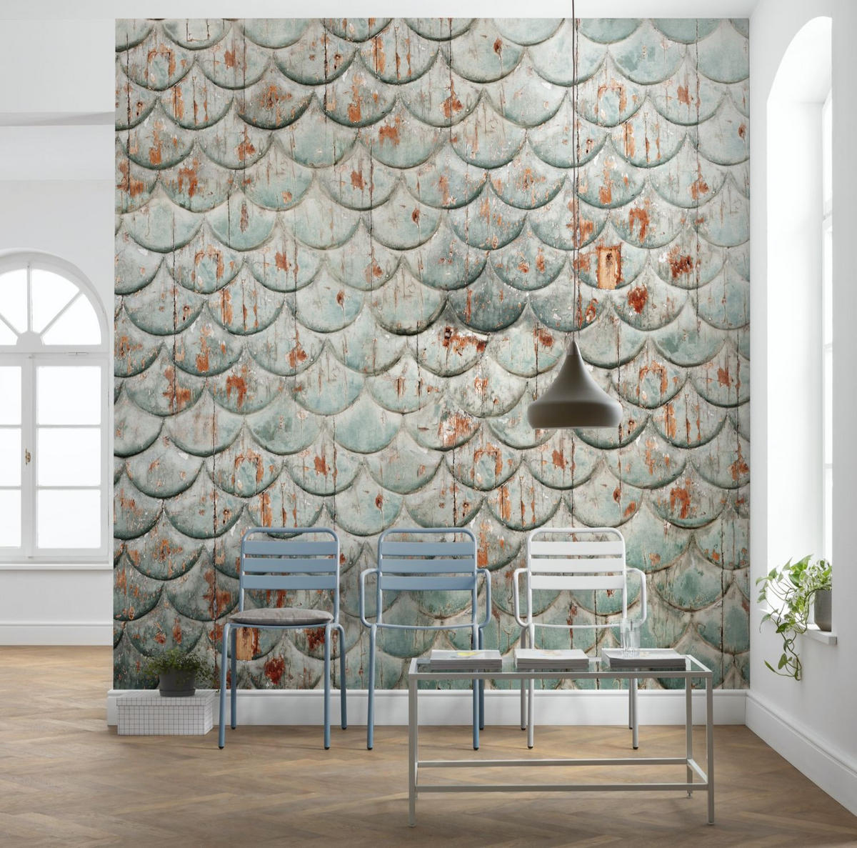 FOTOTAPETE Antiquität 300 x 280 cm - Blau, Papier (300/280cm) - Sanders & Sanders