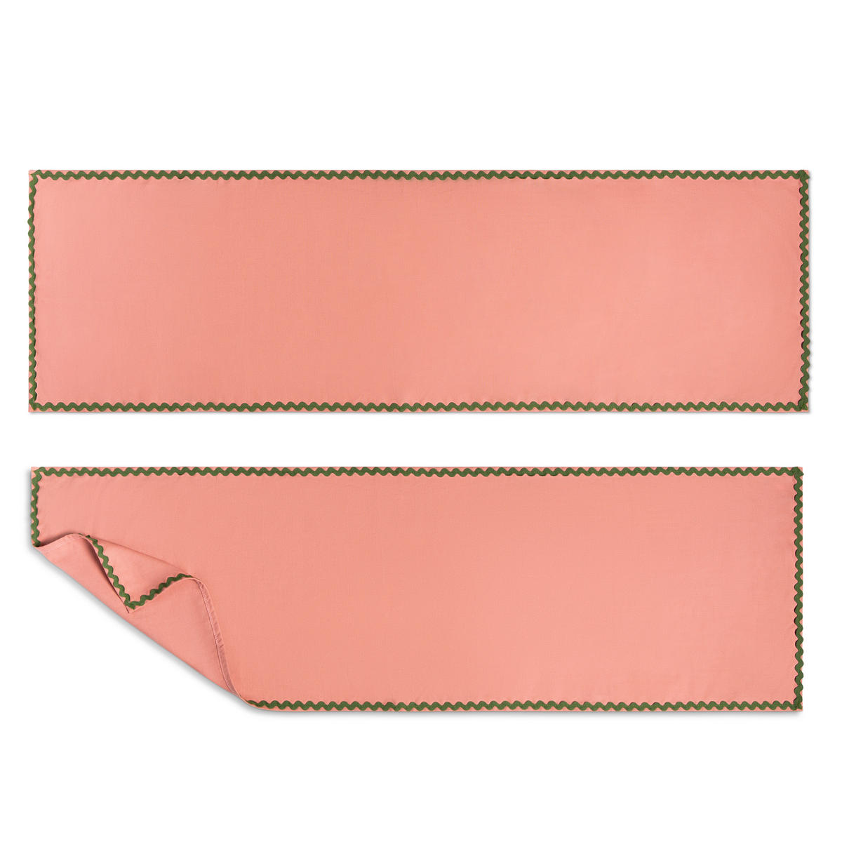 TISCHET 8-teilig, 100% Leinen, rosa und grün SET WAVY - Pink, Textil (40/130cm) - RNT By Really Nice Things