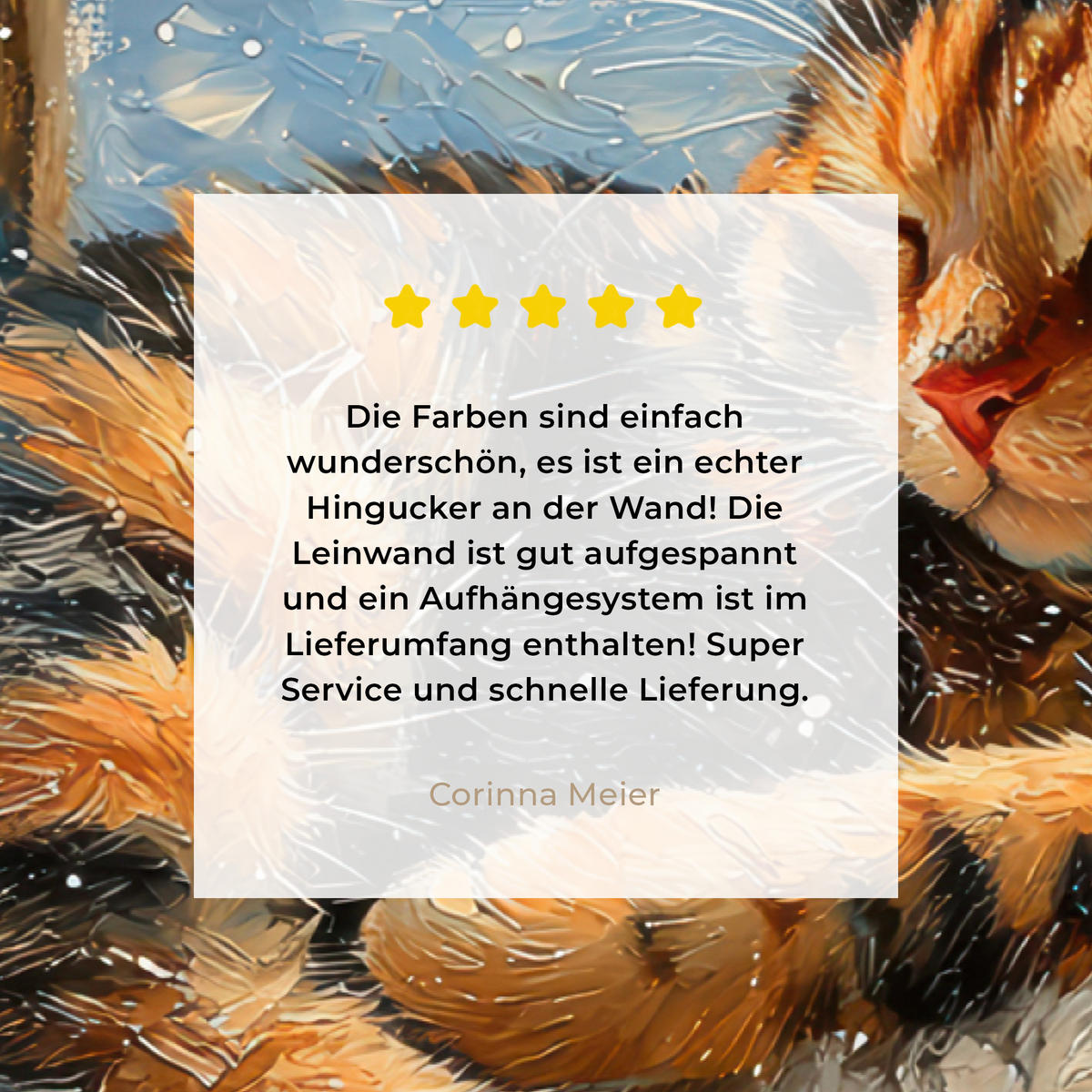 LEINWANDBILD Katze - Weihnachten - Winter - Tier Groß 140x90 cm - Bernsteinfarben, Textil (140/90cm) - MuchoWow