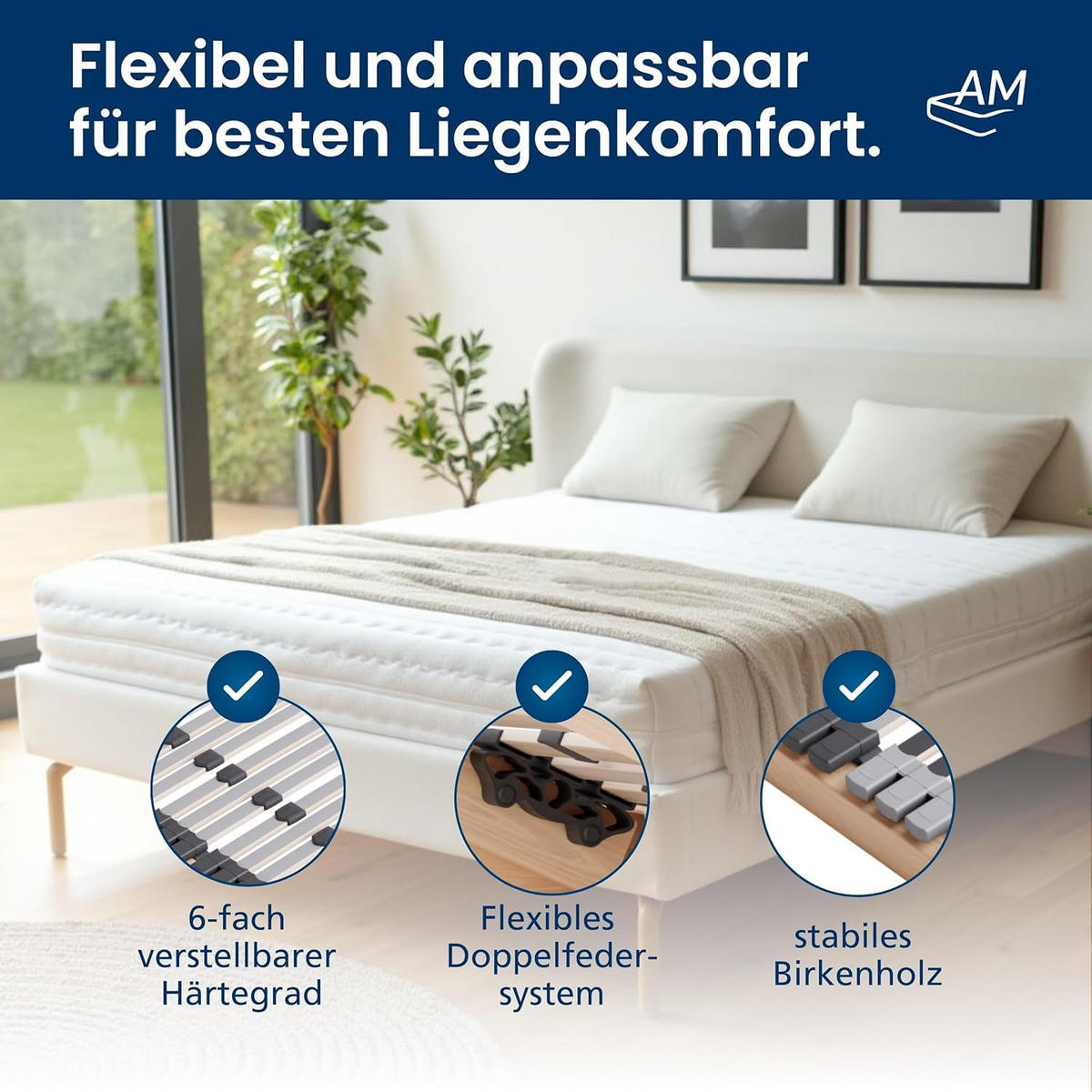 LATTENROST STARR 80/200 cm - Braun, Holz (80/200cm) - AM Qualitätsmatratzen