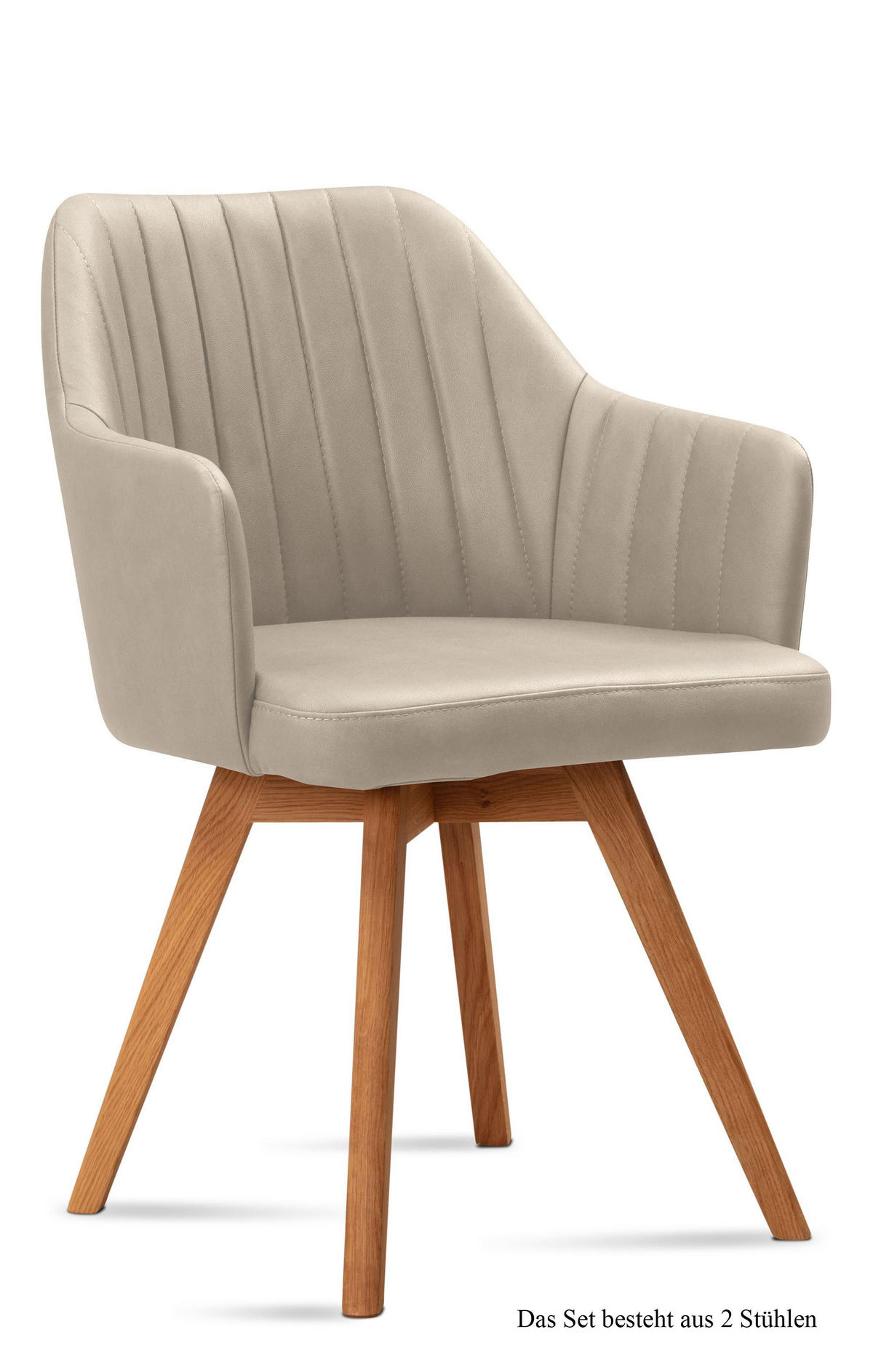 ARMLEHNSTUHL (2er-Set) Domna 58x81x60 Eiche geölt/Natur - Eichefarben/Naturfarben, Kunststoff (60/81/58cm) - 58aufmkessel