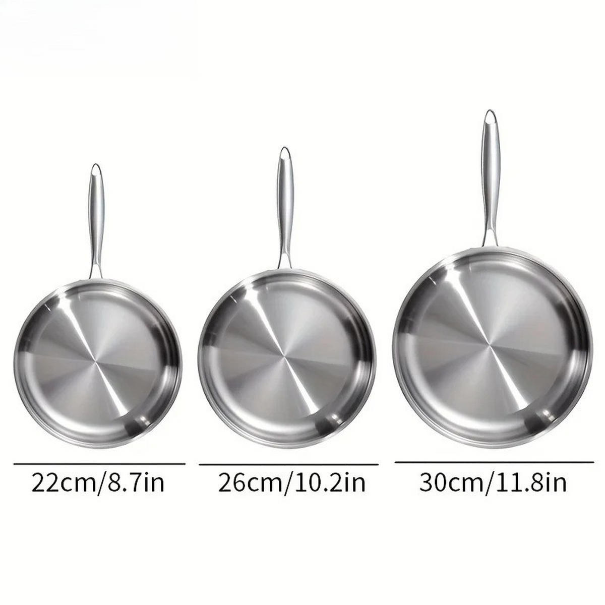 BRATPFANNENSET CLASSIC Silber 3-teilig - Silberfarben, Metall - Beaface