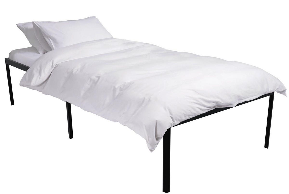 METALLBETT 90/200/41 cm Metall schwarz - Schwarz, Metall (90/200cm) - CLP
