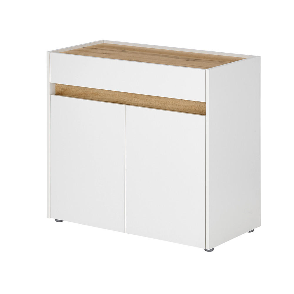 KOMMODE Crisp-61 - Weiß, Holzwerkstoff (80/70/40cm) - Lomado