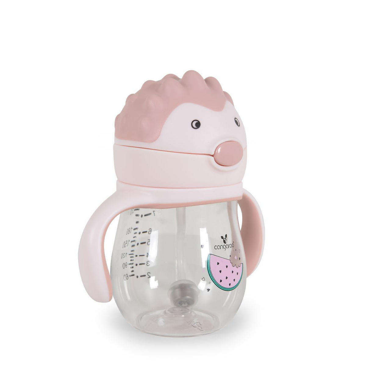 TRINKLERNBECHER Brillo 250 ml rosa Silikon, Anti-Kolik, auslaufsicher, Deckel, Schutzdeckel, trinkhalm - Rosa, Kunststoff (7/16/7cm) - Cangaroo