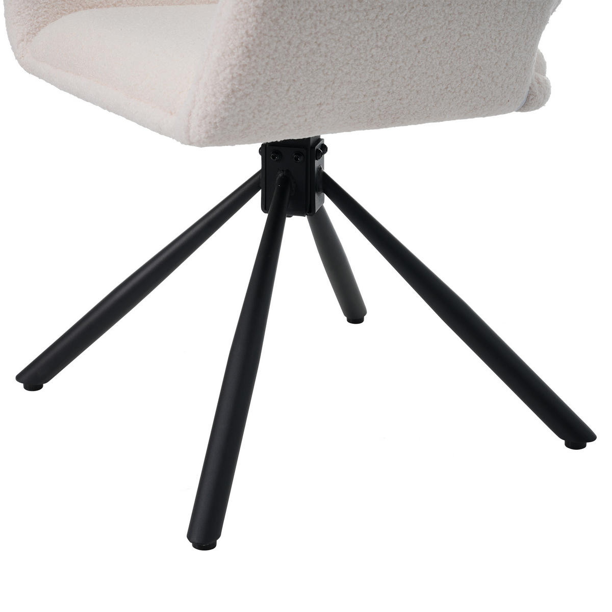 ESSZIMMERSTUHL 6er Set Drehbar Sherpa Weiss Armlehnen - Weiß, Holz (61.6/80/60.6cm) - FLIEKS