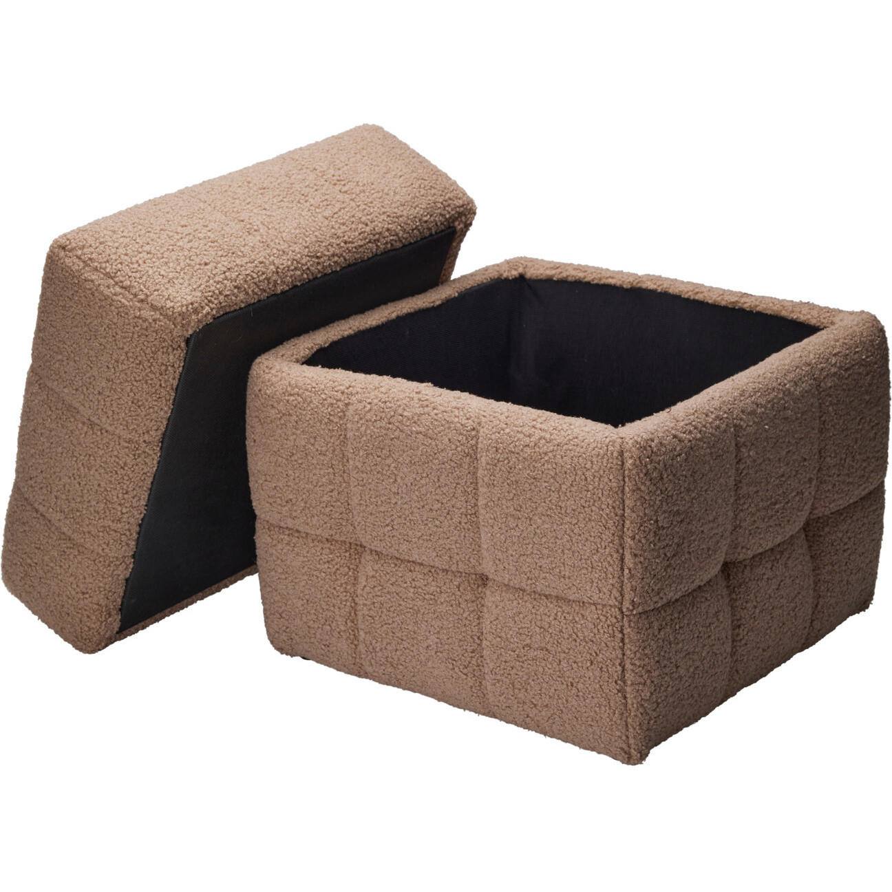 POUF mit Stauraum Square 38/38/37 cm - Braun, Textil (38/37/38cm) - Home Styling Collection