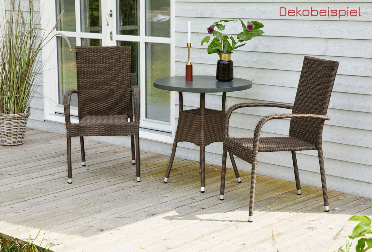 GARTENSTUHL Oslo, Polyrattan, braun - Braun, Kunststoff/Metall (56/94/64cm) - dasmöbelwerk