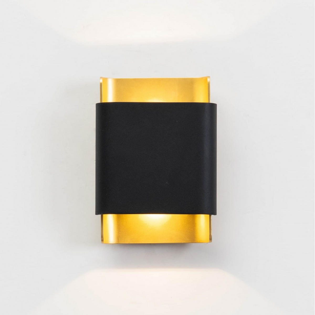 WANDLEUCHTE Manduria, Schwarz und gold, 18cm - Goldfarben, Metall (6/18/12.5cm) - KOSILUM