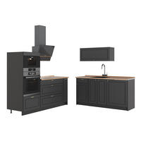 KUCHYNĚ Fame-Line, Anthrazit-Gold Landhaus/Antracit, 340 cm, PD Dub - antracitová, kompozitní dřevo (340/153.6/60cm) - Vicco