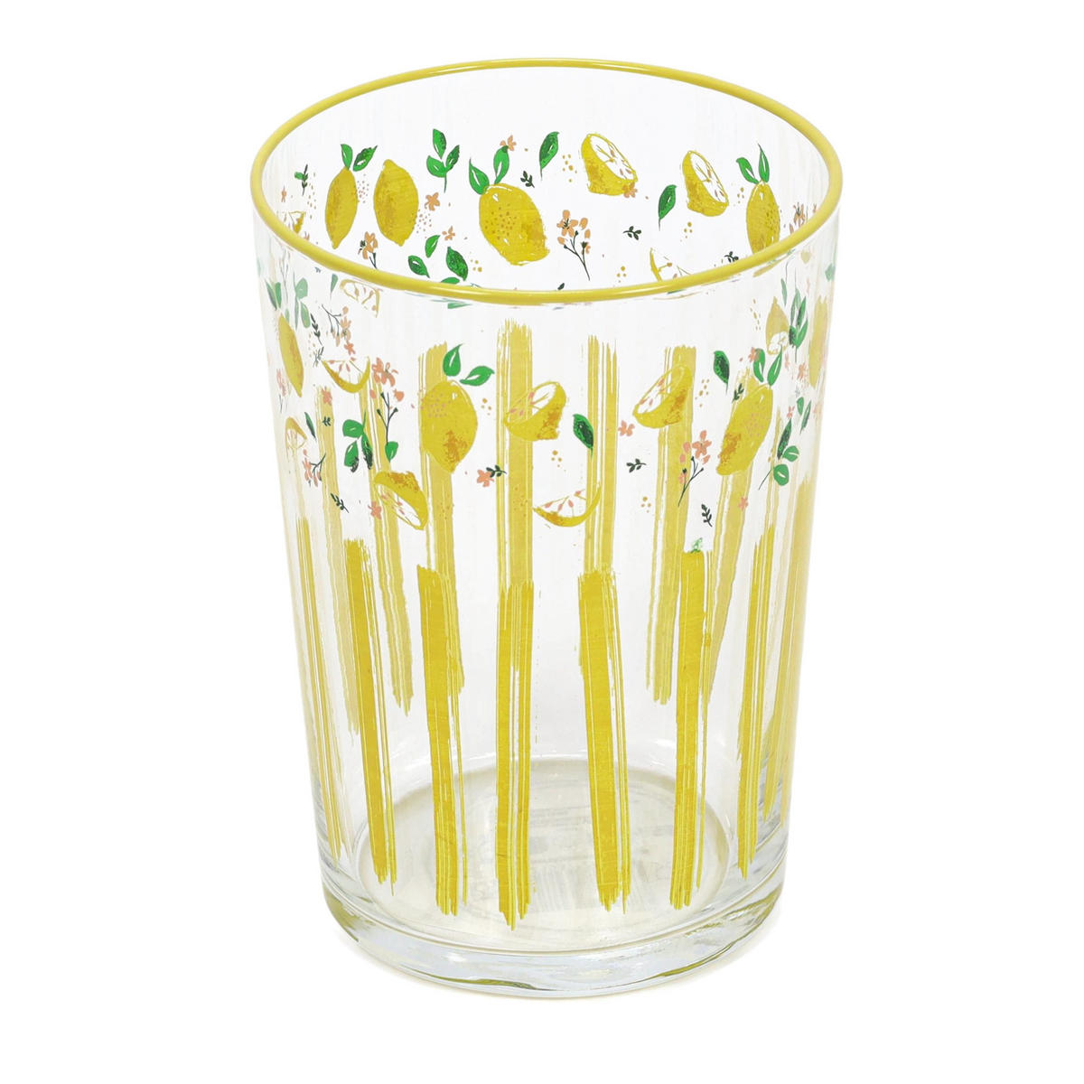 GLAS mit Obstmuster Gelb 510 ml 8,8/8,8/12 cm - Multicolor, Glas (0.51L) - Excellent Houseware