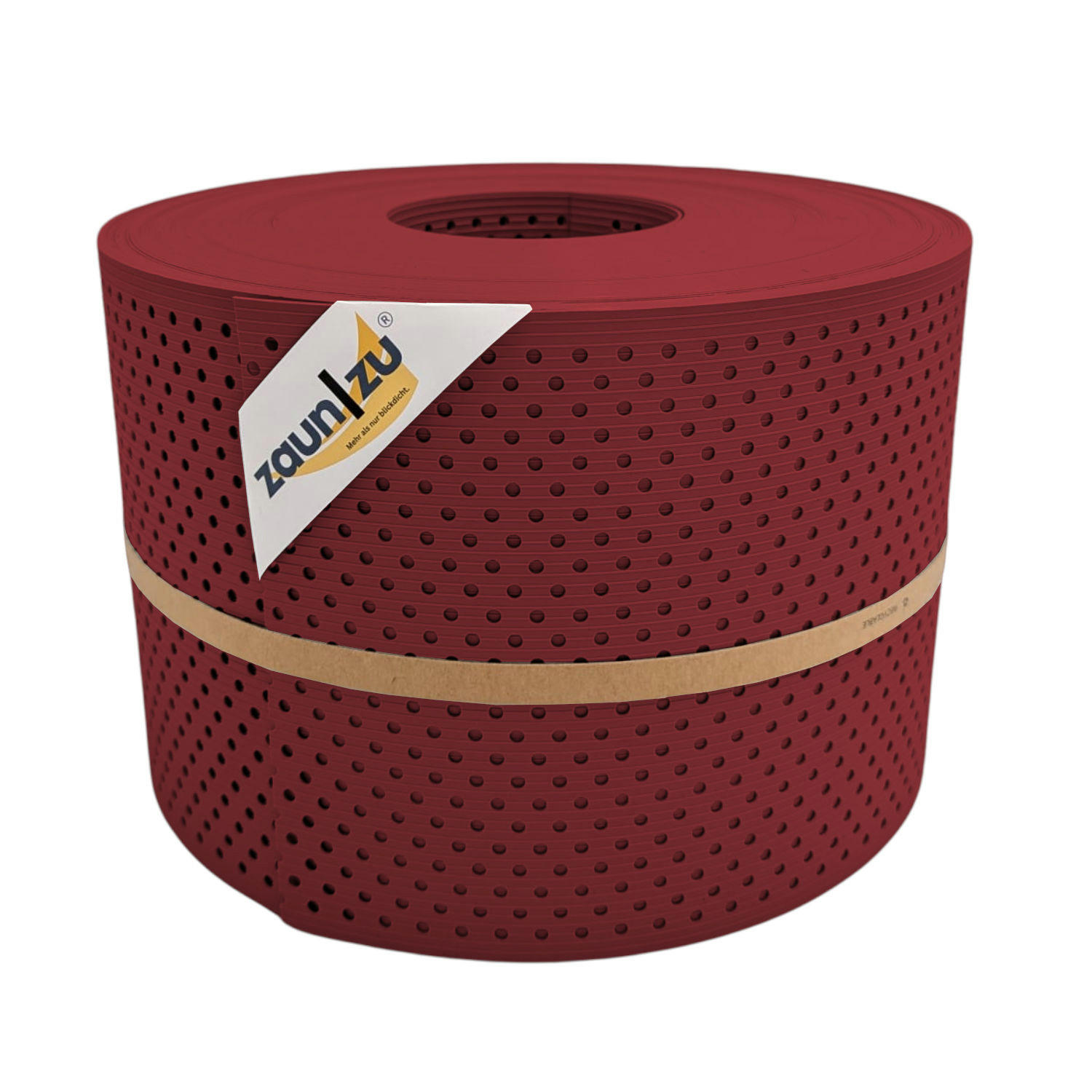 SICHTSCHUTZSTREIFEN Rille Gelocht 15 Prozent PP Streifen Bordeauxrot 50m - Bordeaux, Kunststoff (5000/19cm) - ZAUN|ZU
