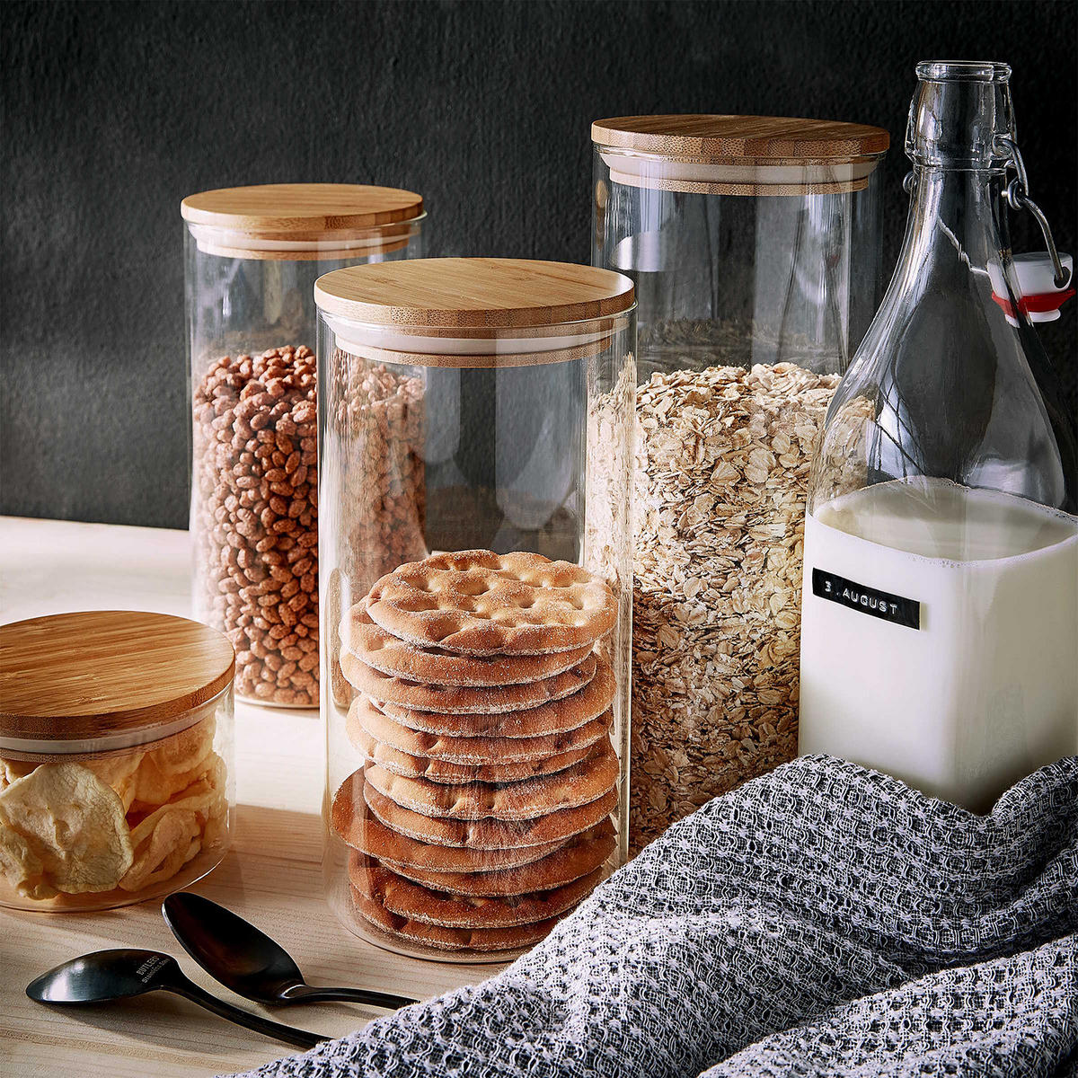 VORRATSGLAS Woodlock - Transparent, Glas (11/8/11cm) - Butlers