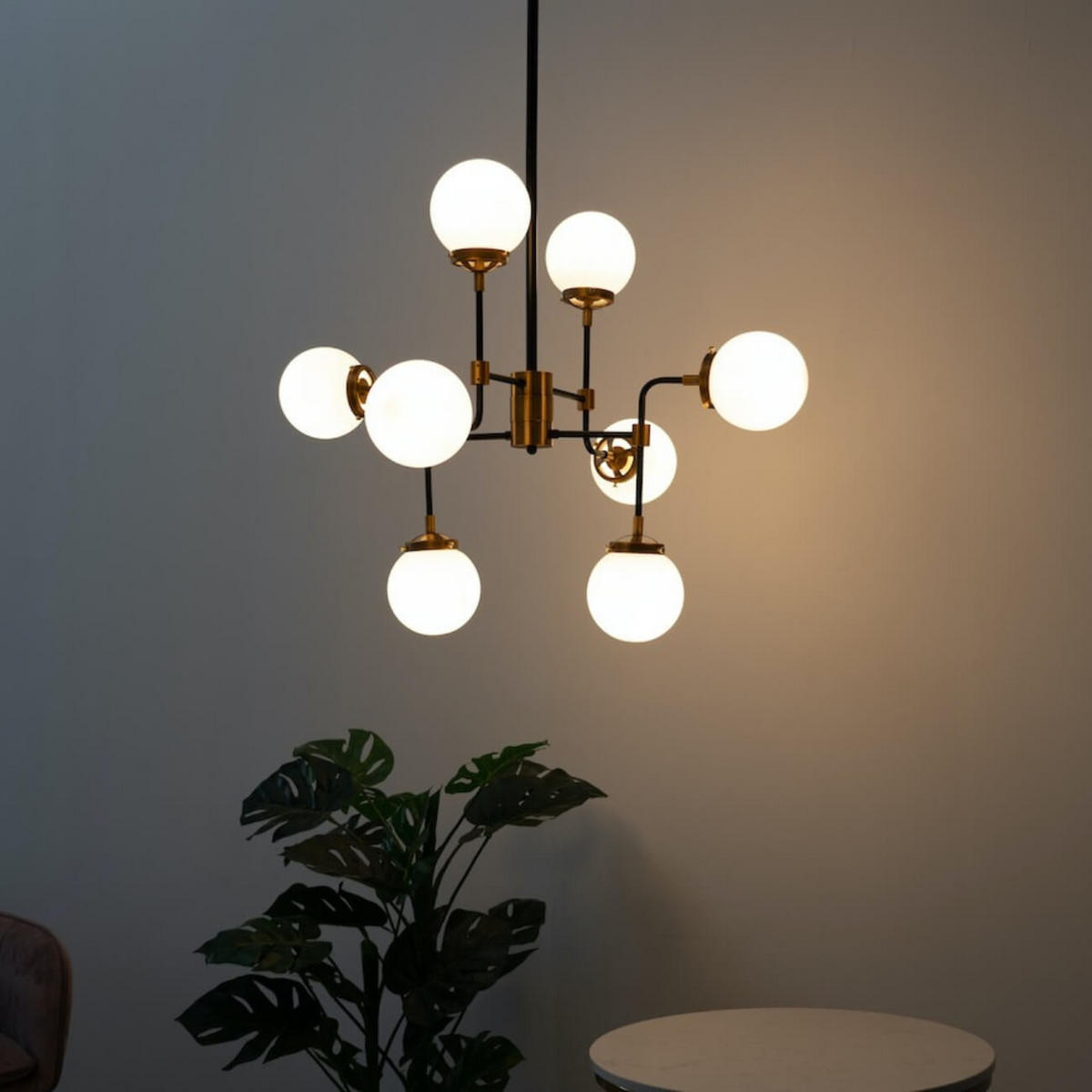 HÄNGELEUCHTE Zenith, Schwarz und Kupfer, 94cm - Kupferfarben, Metall (94/78/94cm) - KOSILUM