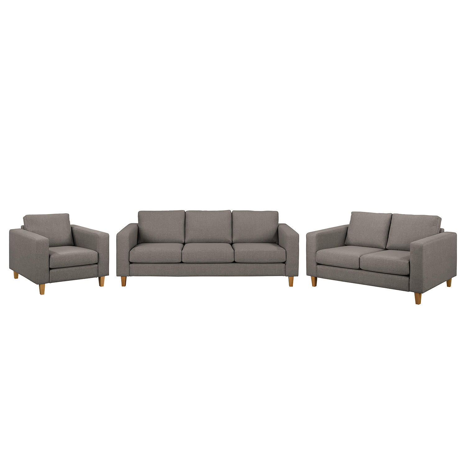 POLSTERGARNITUR - 3-2-1 - Grau, Textil (214/86/90cm) - home24