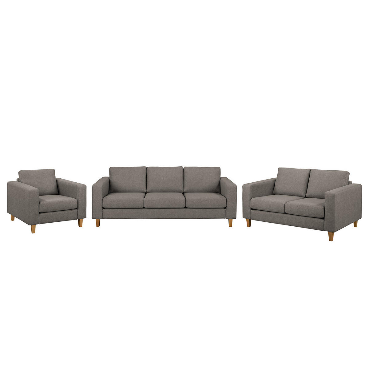 POLSTERGARNITUR - 3-2-1 - Grau, Textil (214/86/90cm) - home24