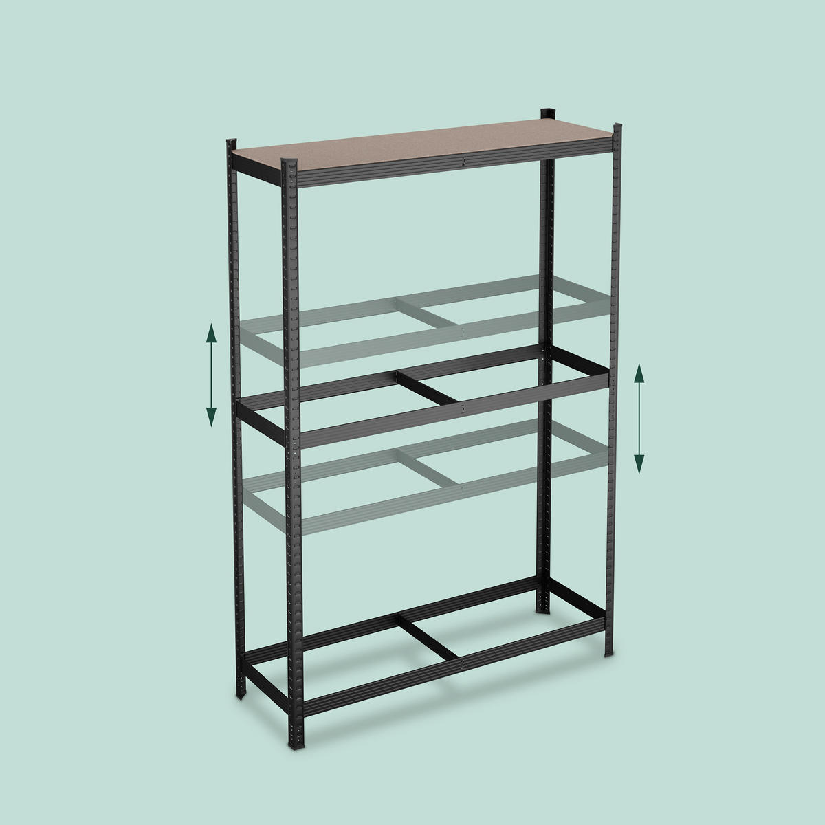 REIFENREGAL - Schwarz, Holzwerkstoff/Kunststoff (120/180/40cm) - Relaxdays