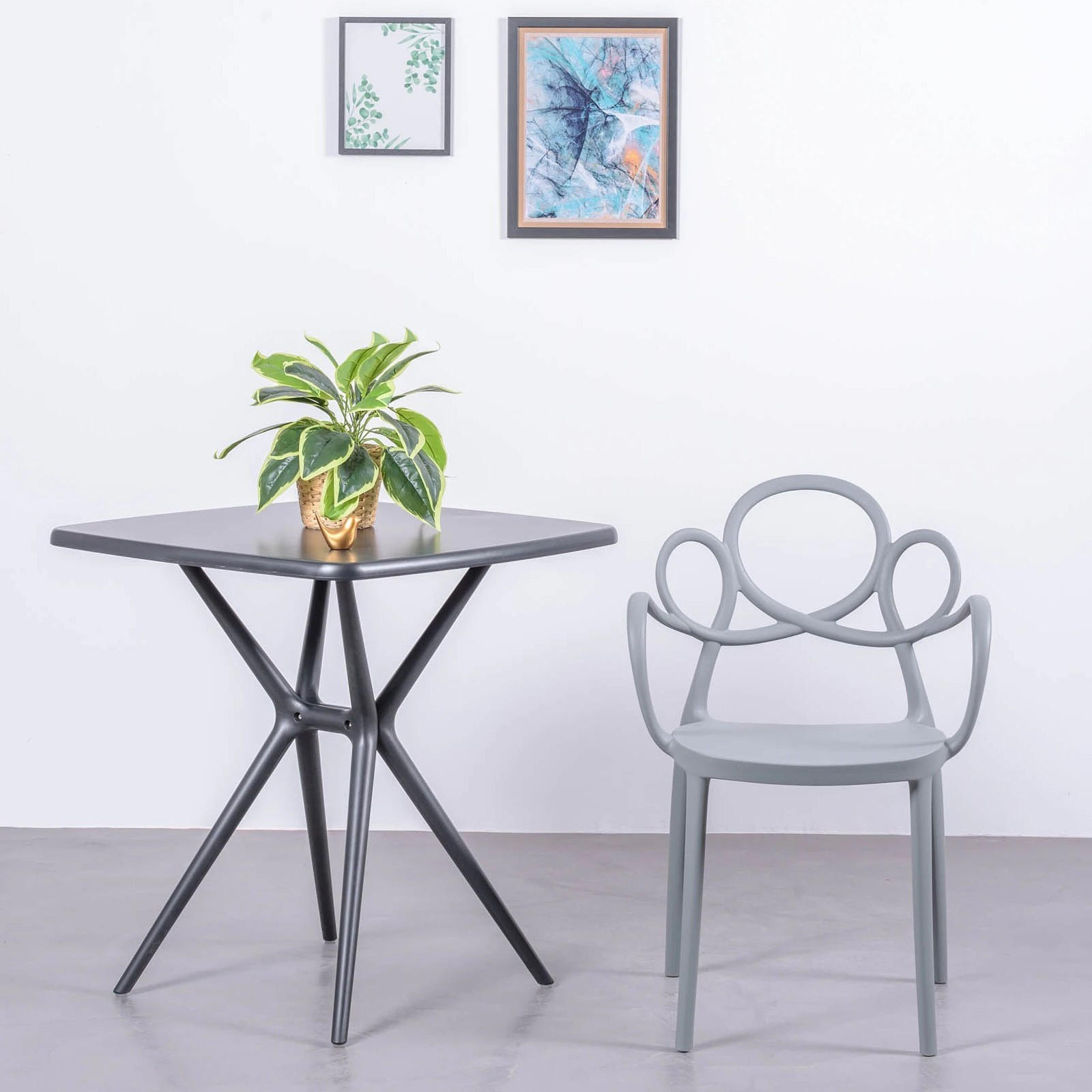 STUHL Kunststoff Grau - Grau, Kunststoff (56/84/45cm) - Nest Dream