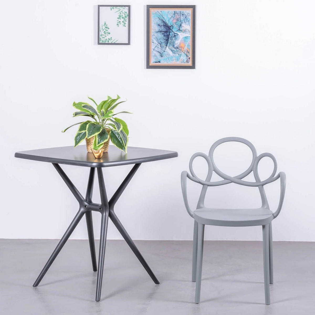 STUHL Kunststoff Grau - Grau, Kunststoff (56/84/45cm) - Nest Dream
