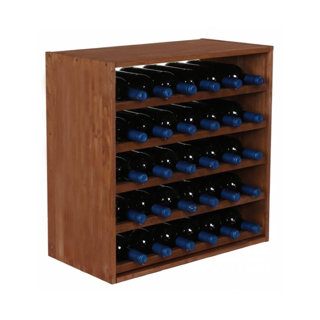 WEINREGAL Vincellar Mod 60x60x30 cm Standard Modul Für 30 Flaschen Massives Kiefernholz Braun Geölt - Braun, Holz (60/60/30cm) - PROREGAL