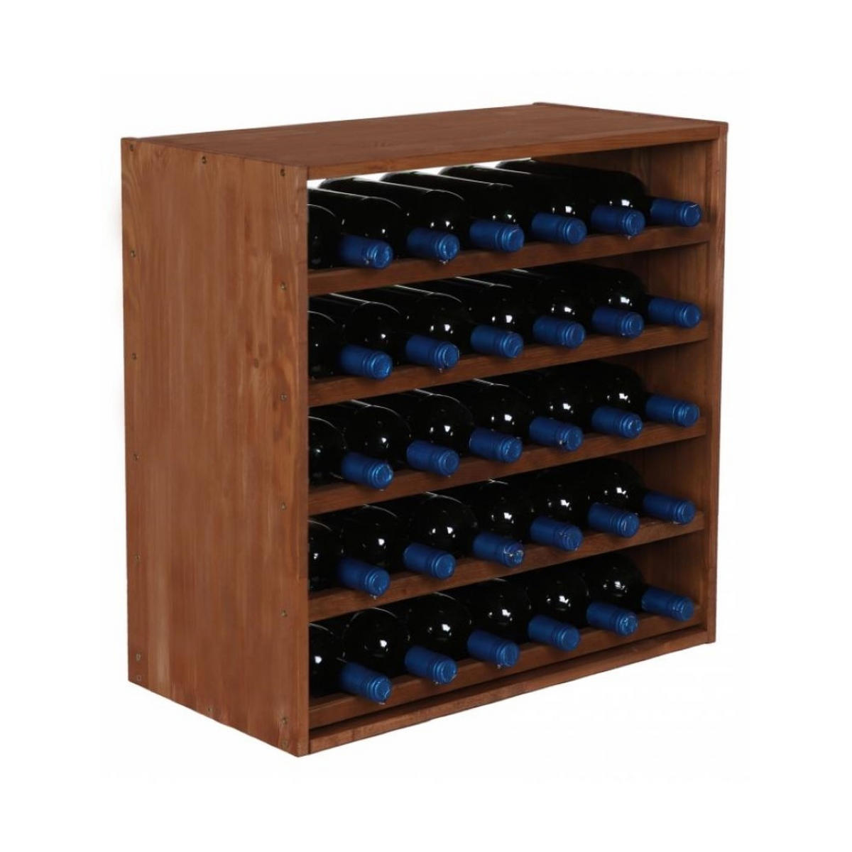 WEINREGAL Vincellar Mod 60x60x30 cm Standard Modul Für 30 Flaschen Massives Kiefernholz Braun Geölt - Braun, Holz (60/60/30cm) - PROREGAL