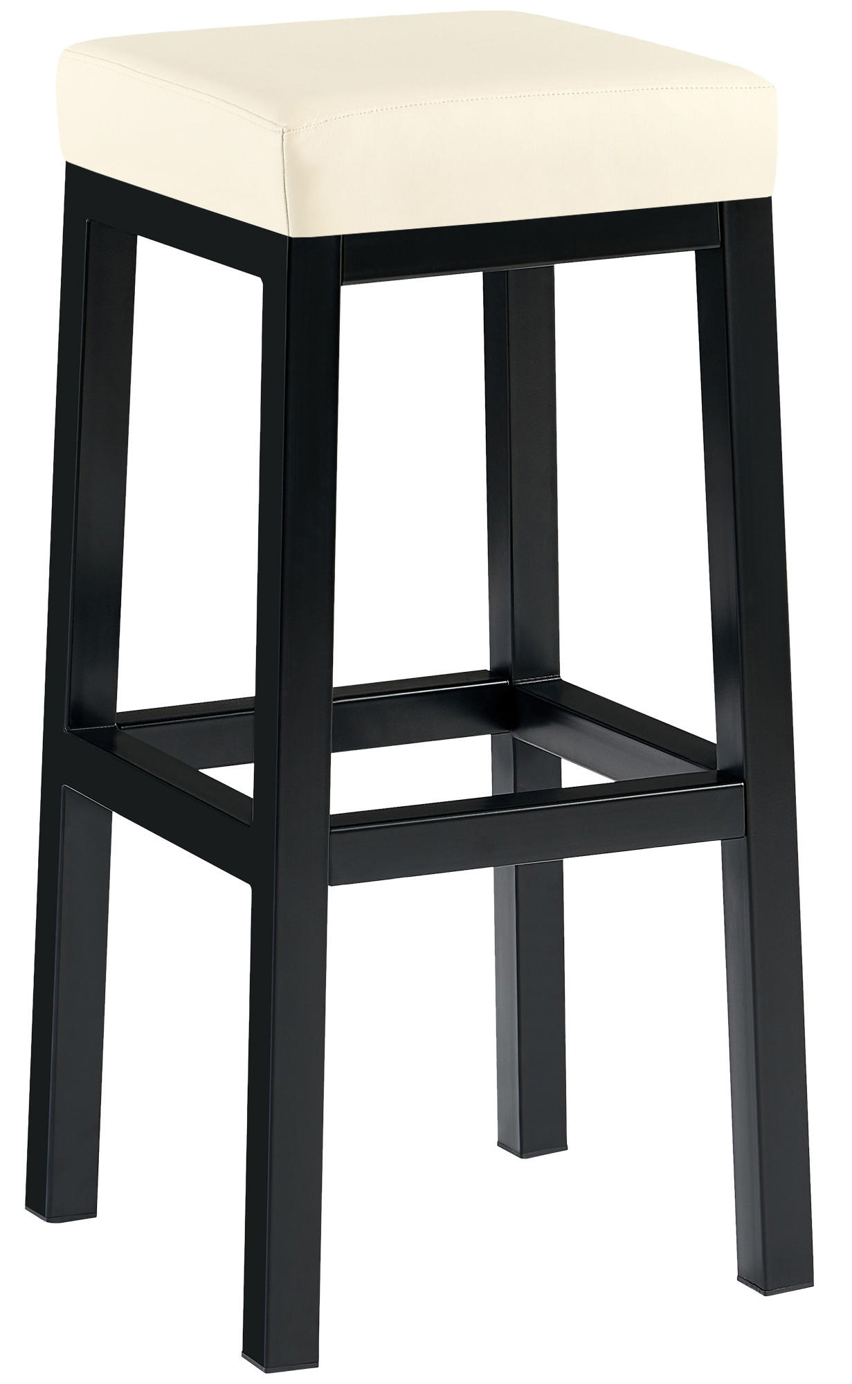 BARHOCKER Lederlook Creme - Creme/Schwarz, Textil/Metall (37/83/37cm) - CLP