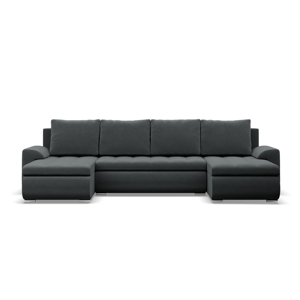 U-SOFA MIT SCHLAFFUNKTION FORESTA, Dunkelgrau - Dunkelgrau, Textil (302/89/159cm)
