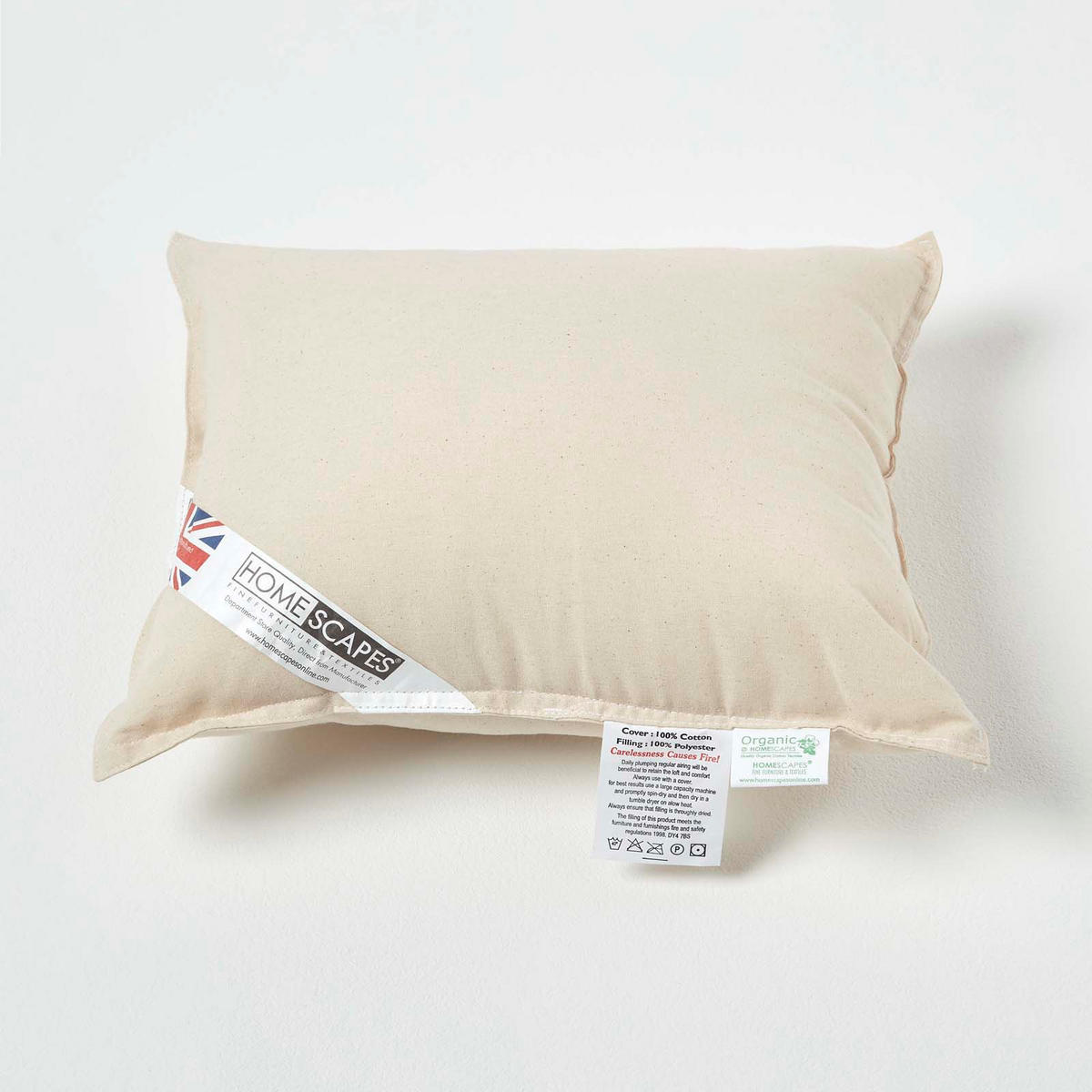 FÜLLKISSEN 30/35 cm – Bio-Baumwolle, Super-Mikrofaser-Füllung - Beige, Textil (30/35cm) - Homescapes