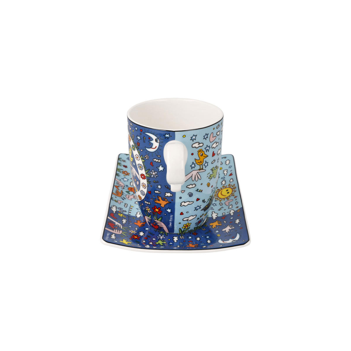 KÜNSTLERTASSE James Rizzi - Give Peace a Chance, Fine Bone China, Bunt, 0.4 L - Multicolor, Keramik (0.4L) - Goebel