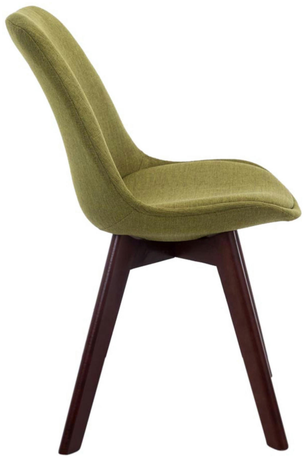 STUHL 4er Set Stoff grün - Walnussfarben/Grün, Holz/Textil (48/84/55cm) - CLP