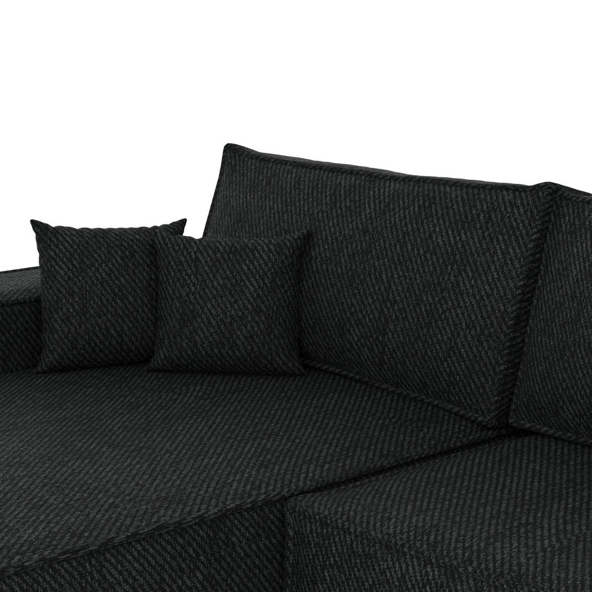 ECKSOFA TAURI mit Schlaffunktion Schwarz im Neve Stoff - Schwarz, Holz/Holzwerkstoff (294/185cm) - AltaBeds
