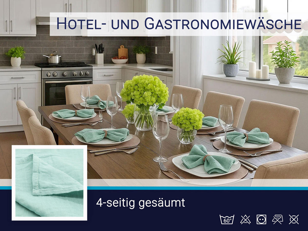 STOFFSERVIETTEN, 6er-Set, 50x50 cm, 100% Baumwolle - Salbeigrün, Textil (50/50cm) - Zollner