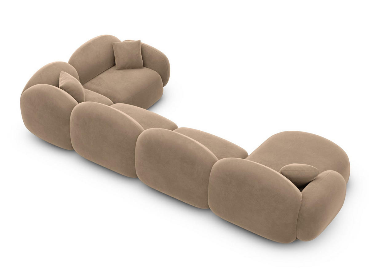 WOHNLANDSCHAFT Mirello U-Form Braun Samtstoff - Braun, Kunststoff (333/77/193cm)