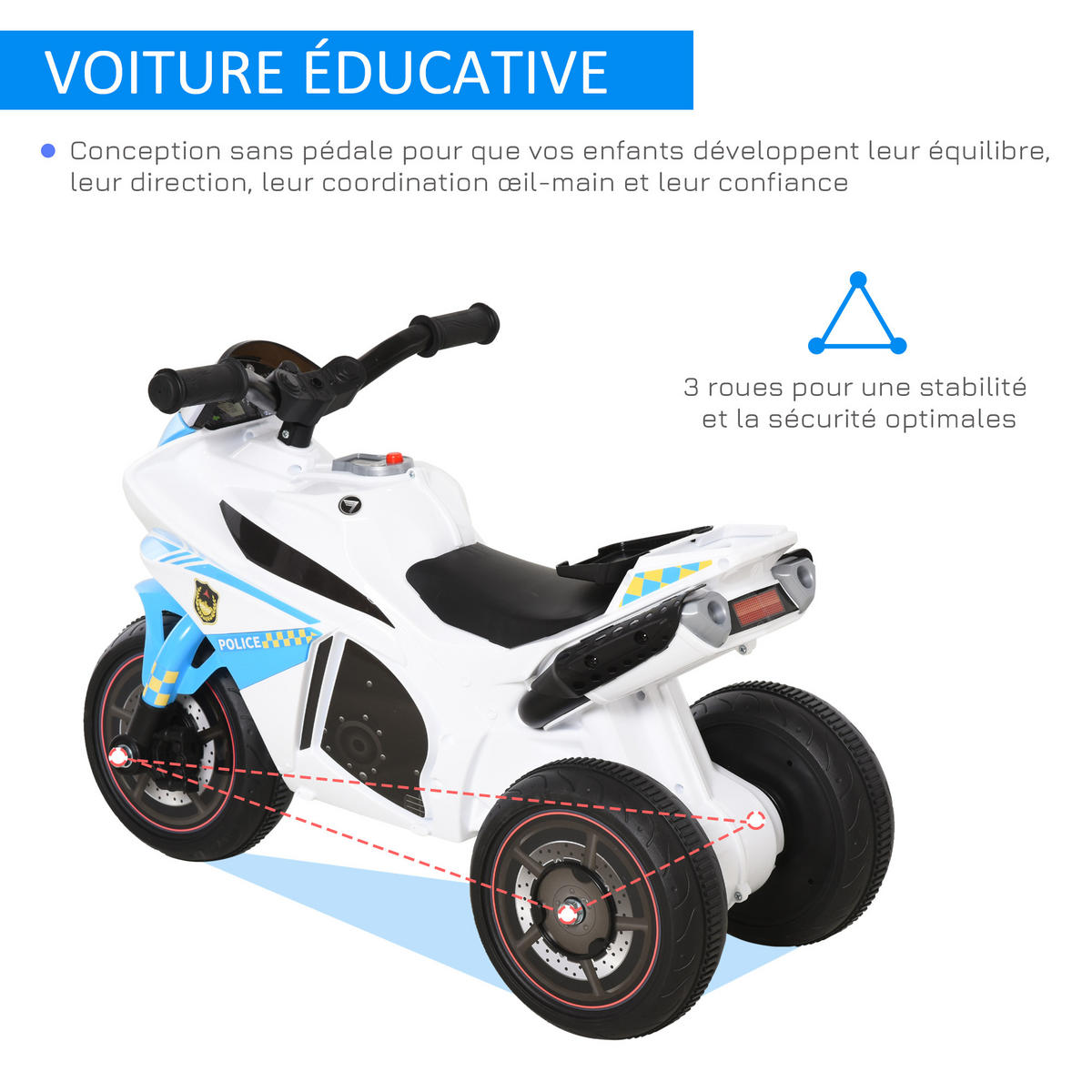 RUTSCHFAHRZEUG DE-16962 Rennmotorrad mit Licht & Sound Blau - Blau, Metall (74/39/48cm) - ComfortXL